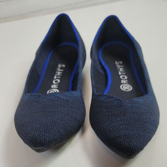 ROTHY'S THE POINT FLATS IN INDIGO HEATHER, SZ 9 - Picture 3 of 14